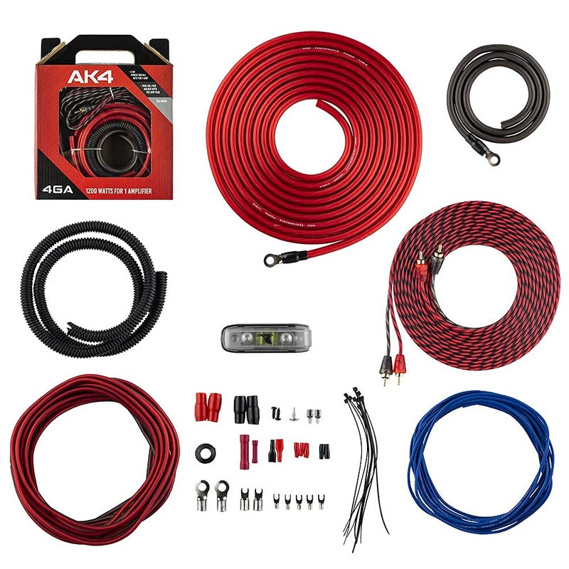 DS18 AK4 Complete 4 Gauge CCA Amplifier Installation Wiring Kit - Ampkit Helps Make Connections, Brings Power to Your Radio, Subwoofers, Speakers with Super Flex Wire - 1200W for 1 Amplifier - Image 4